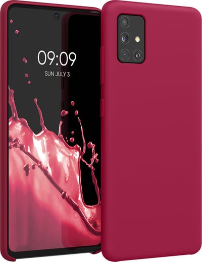 kwmobile telefoonhoesje geschikt voor Samsung Galaxy A51 - Hoesje met siliconen coating - Smartphone case in kersrood