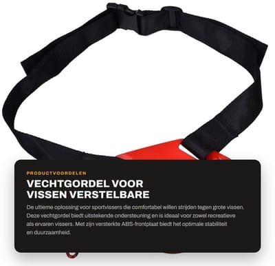 Dailygoods- Vechtgordel met ABS-frontplaat - Hengelhouder - Heupriem - Verstelbaar - Draaibaar - Aangenaam om te dragen