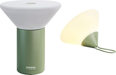 Sompex | Tafellamp Mikono | Olijf groen | Accu | Dimbaar/ oplaadbaar / te gebruiken als tafellamp maar ook als hanglamp / ideaal voor camping / buiten / op reis