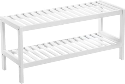 MIRA Home - Schoenenrek - Schoenenbank - Opbergrek - Hal - Slaapkamer - Wit - 70x26x33cm