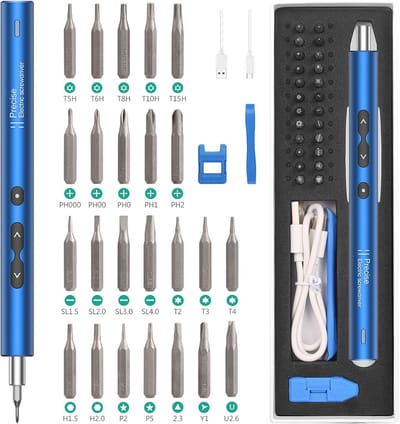Draagbare elektrische schroevendraaier 28-in-1 met USB-C en LED-statusweergave