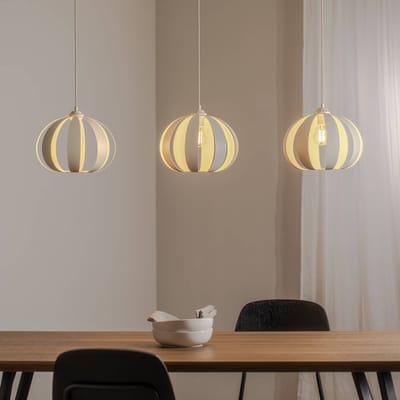 HELAM Hanglamp Newton, 3-lamps, zandkleurig, metaal