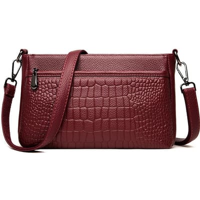 Echt Lederen Tas Vrouwen Luxe Zacht Leer Vrouwen Schoudertas Retro Steenpatroon Grote Capaciteit Crossbody Tas Vrouwen brown