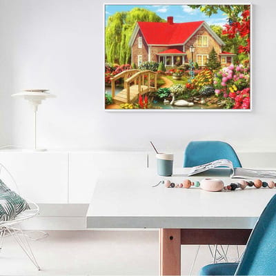 Diamant schilderij ronde stenen schilderachtige foto van strass diamant mozaïek huis huisdecoratie 20X30CM