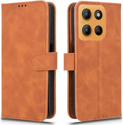 Coverup Hoesje - Geschikt voor Motorola Moto G15 / G17 (Power) Hoesje - Coverup Book Case - Bruin