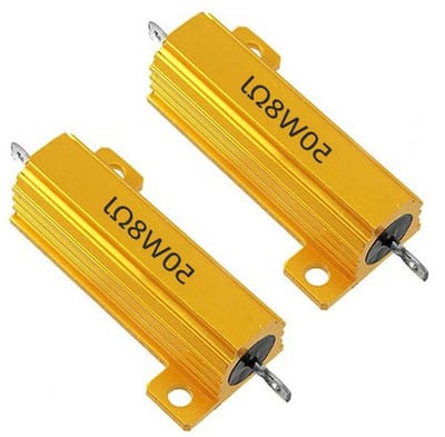 Aluminium Behuizing Weerstanden - Gouden Componenten - Belasting Testen - Goede Warmteafvoer - 2 X 50W 8 Ohm - Goudkleurig