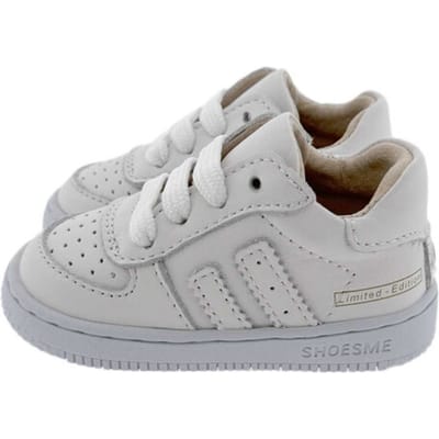 Shoesme Wit Sneakertje - Sneakers Kinderen - Unisex - WHITE - Leer - Maat 23