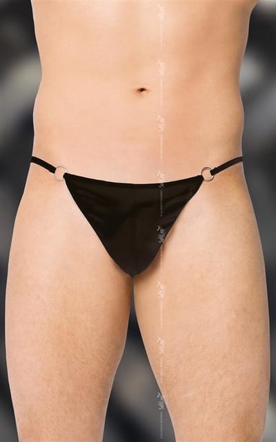 SoftLine Collection - Elegante heren string met satijn aanzicht zwart S t/m L
