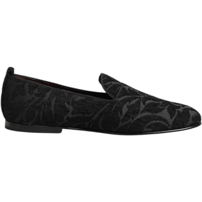 Dolce & Gabbana Zwarte Brokaat Instapschoenen voor Mannen