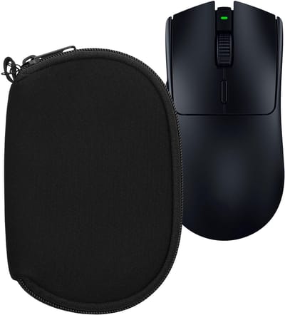 kwmobile computermuis hoes geschikt voor Razer Viper V3 Pro hoesje - Muis beschermhoes met rits - Mouse case van neopreen in zwart