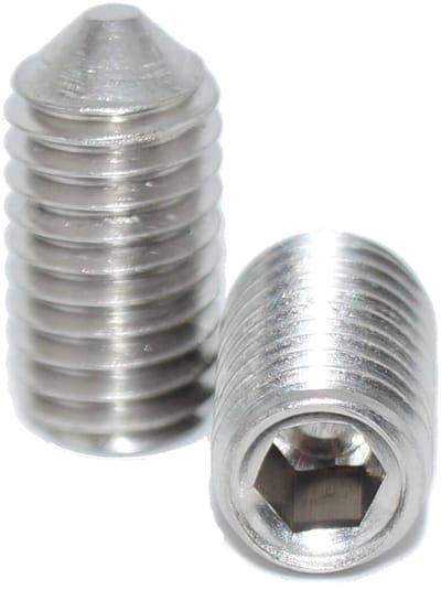 Schroefdraadpennen M5x6 met binnenzeskant en punt 60 stuks grubschroeven ISO 4027 A2 roestvrij staal