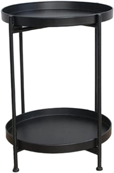 Koffietafel Met Opbergruimte - Ronde Bijzettafel - Woonkamer Decoratie - Vouwstructuur Bespaart Ruimte - 40 x 40 x 51.5 cm