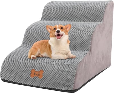 Hondentrap voor kleine honden en katten - 3 treden, afneembare en wasbare hoezen, antislip