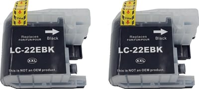 KATRIZ® huismerk voor 2x LC22E Zwart | MFC J5920DW | 2 stuks