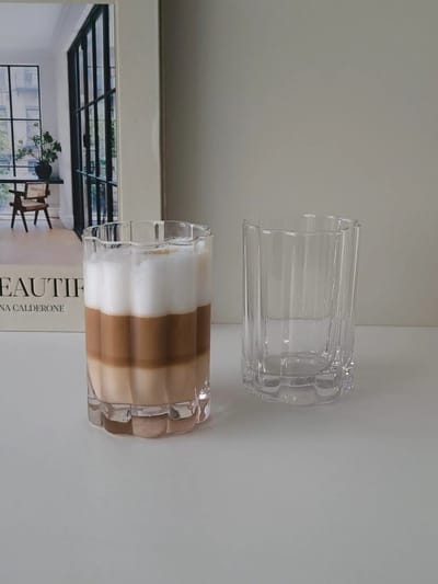 Mevaz – drinkglazen – Luno – geribbeld design – helder glas – set van 2, 300 ml