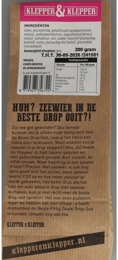 Klepper&Klepper De beste drop ooit pittig zout 200 Gram