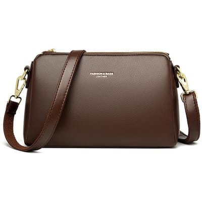 Dames Tas Nieuwe Grote Capaciteit Middenleeftijd Moeder Eénschouder Crossbody Tas Eenvoudig en Veelzijdig Meerlaags Kleine Schoudertas gray