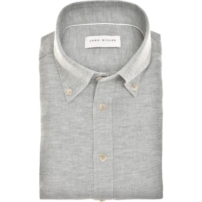 John Miller Overhemd Slim Fit  Groen 5142705