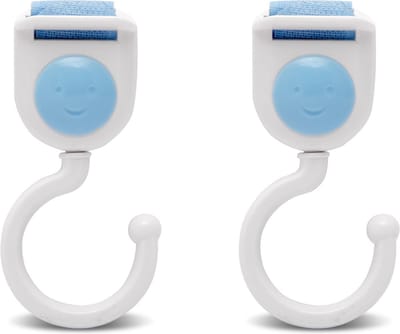 Kinderwagen Haak Set 2 Stuks Blauw - Boodschappenhaak Met Klittenband - Universele Kinderwagen Accessoire - Tas Hanger Voor Buggy En Wandelwagen - Max 2 kg - BPK