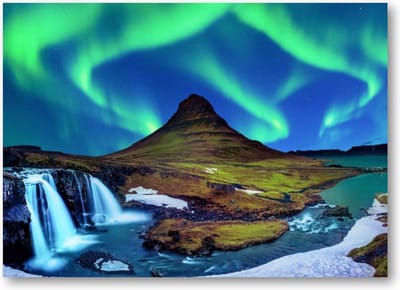 Noorderlicht - bij Kirkjufell in IJsland - 70x50 Canvas Liggend - Landschap - Sterren - Natuur