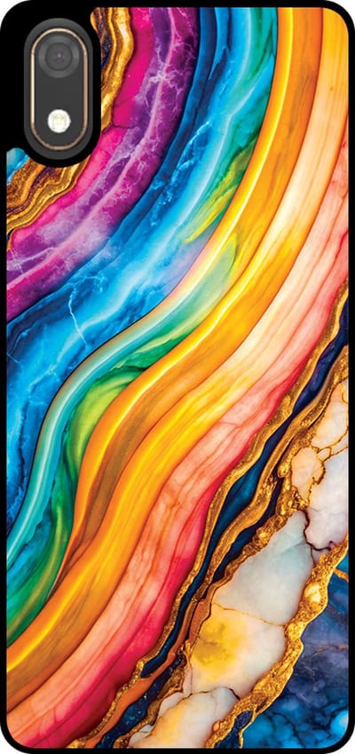 Smartphonica Telefoonhoesje Geschikt voor Huawei Y5 (2019) met Regenboog Goud Marmer Opdruk - TPU Backcover Case Rainbow Gold Marble Design geschikt voor Huawei Y5 (2019)