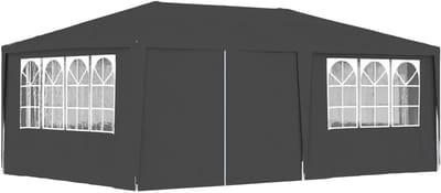 Feesttent Tuin - Partytent Gazebo - Buitenfeesten Organiseren - UV Waterbestendig - 4 x 6 Meter - Antraciet