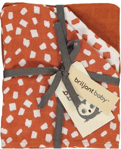 Briljant Baby - Washandjes Hydrofiel 17x20 - Flocks - 3 Stuks - Terra