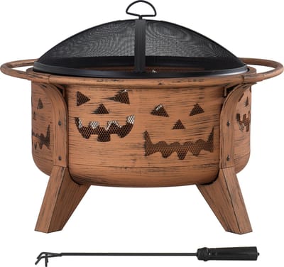 Vuurkorf Halloween stijl Ø76cm met afneembaar rooster en vuurhaak