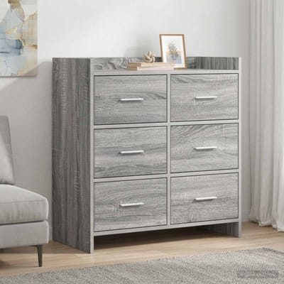vidaXL - Dressoir - Grijs - Sonoma - 75 - x - 33 - x - 80 - cm - Bewerkt - hout