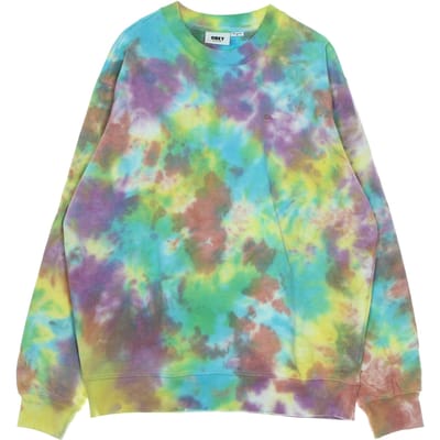 Lichtgewicht sweatshirt voor heren met ronde hals Mini Bold Gerecycled Tie Dye Crew Speciaal fleece A.i. Aqua Multi