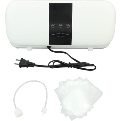 Petite machine à emballer sous vide automatique 120 W, haute puissance d'aspiration, pour aliments secs et humides