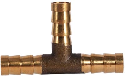Dailygoods- Tstuk Messing 3-Weg - Verbindingsstuk - Brandstofslang - Perslucht - Water/Gas/Olie - Eenvoudige Installatie - Slangconnector