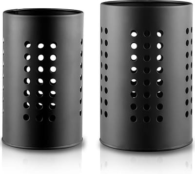 Keukengerei houder - 2Pack roestvrij staal - zwart - boerderij stijl - keuken decor - nieuw huis - appartement