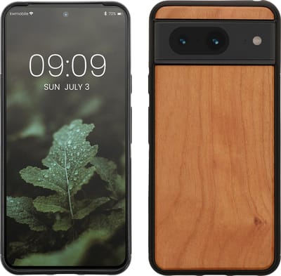 kwmobile telefoonhoesje geschikt voor Google Pixel 8 - Hoesje met bumper in bruin - Backcover - hout