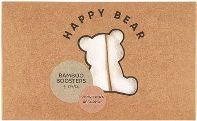 HappyBear | Bamboe booster set - 4 stuks | Wasbare luiers | Inleggers
