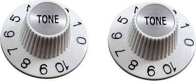 Allparts PK3242025 Witch Hat Toonknoppen - Witte Split Shaft (2 stuks)
