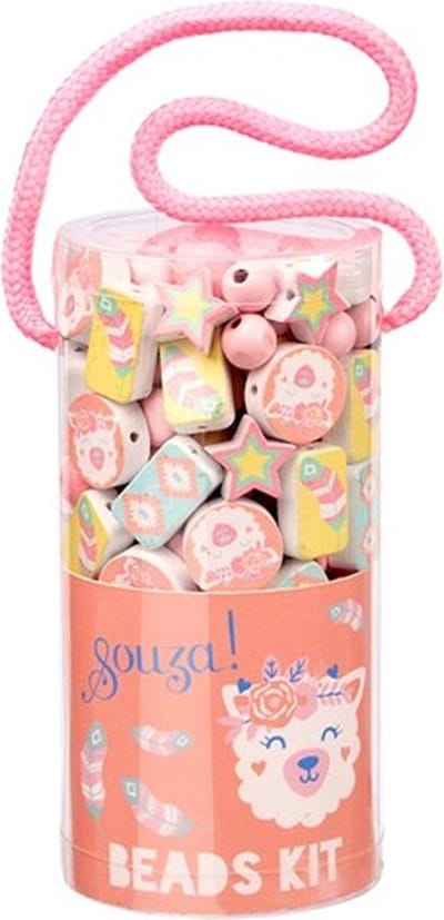 Souza for Kids kralen knutselset lama pastel kleuren houten kralen.