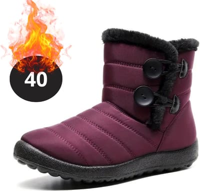 Bovista Snowboots - Sneeuwschoenen - Sneeuwboots - Dames - Wintersport - Ski - Skischoenen - Rood - 40 - Knopen