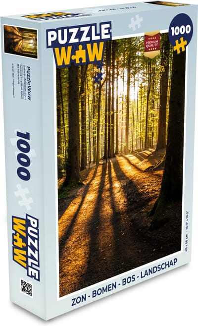 Puzzel Zon - Bomen - Bos - Landschap - Natuur - Legpuzzel - Puzzel 1000 stukjes volwassenen