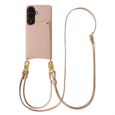 Selencia Hoesje - Geschikt voor Samsung Galaxy S26 - Backcover met koord en pashouder - Dusty Rose