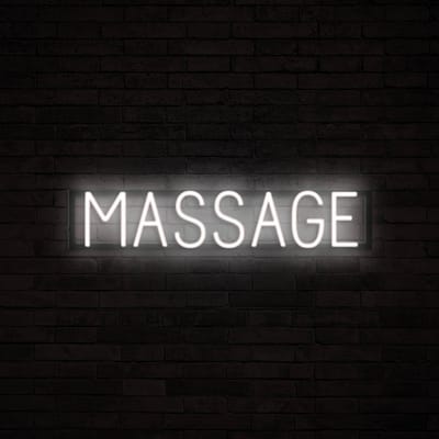 MASSAGE - Lichtreclame Neon LED bord verlicht | SpellBrite | 75,19 x 16 cm | 6 Dimstanden & 8 Lichtanimaties | Reclamebord neon verlichting