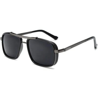 Lunettes de Soleil Protection Solaire Métal Alliage Punk Rétro Vintage pour Hommes Adultes Femmes Adultes Nouvelle Mode Élégantes Mode Lunettes de Soleil Protection Solaire TAC Extérieur Polarized lenses black