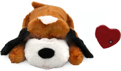 Bovista Hondenknuffel Met Hartslag - Knuffel Met Hartslag - Heartbeat knuffel - Bruin & Wit