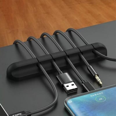 Kabel Organiser - Kabel Houder - Kabel Clips - Kabel Organisator - Bureau Organizer Zwart - 5 kabels