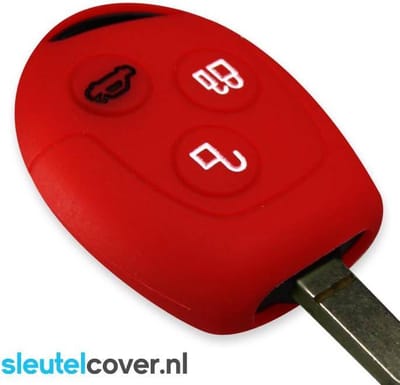 Autosleutel Hoesje geschikt voor Ford - SleutelCover - Silicone Autosleutel Cover - Sleutelhoesje Rood