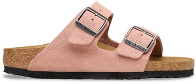 Birkenstock - Arizona Suède Roze Smal Voetbed - Maat 42
