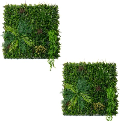 Kunstplanten wandpaneel x 2 - alina - 100x100 cm - binnen & buiten