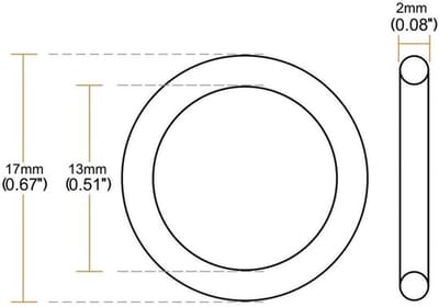 Nitrilrubber O-ringen - Afdichtingsset 20 stuks - Flexibel en eenvoudig te installeren - 17 mm buitendiameter - Geschikt voor mechanische...