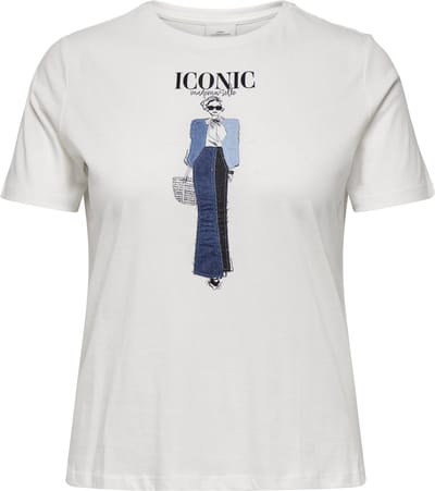 ONLY CARMAKOMA - CARKITA LIFE SS JEANS TEE JRS - Dames - T-shirts