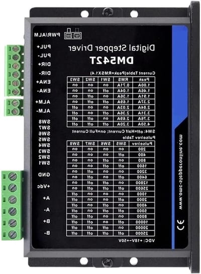 Stepper Motor Driver - Motorcontroller Digitale - Precisie Bewegingscontrole - 2-Fase Digitale Controller - 1.0-4.2A 20-50VDC - Zwart